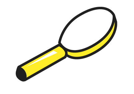 yellow magnifying glass icon