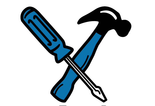 a screwdriver and hammer in an icon