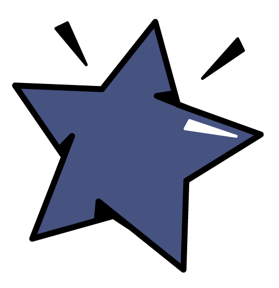 Dull blue star icon.